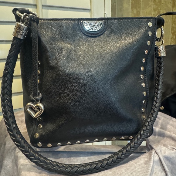 Brighton Pretty Tough Royce Black Leather‎ Studded Women's Bag